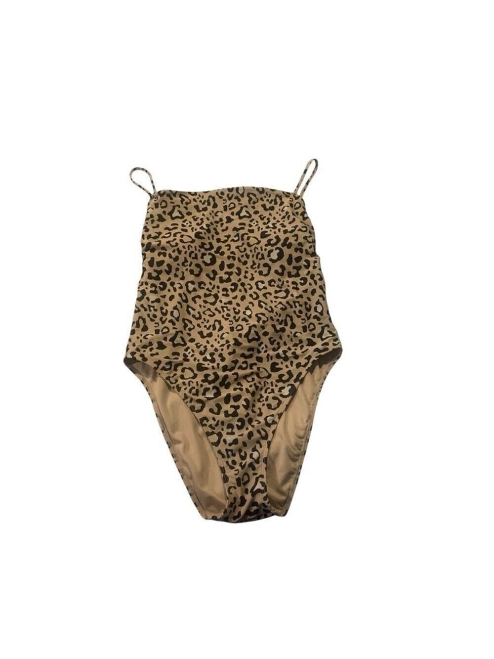 HOLLISTER Leopard Print One Piece Low Back Swimsuit size large